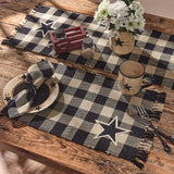 Buffalo Black and Tan Check Star Yarn Check Placemats-Lange General Store