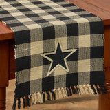 Buffalo Black and Tan Check Star Yarn Table Runners-Lange General Store