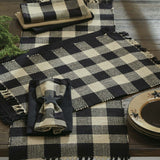 Wicklow Black and Tan Check Yarn Table Runners-Lange General Store