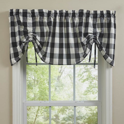 Wicklow Black Buffalo Check Farmhouse Valance-Lange General Store