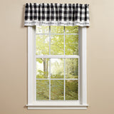 Buffalo Black and White Check Home Sweet Valance-Lange General Store