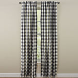 Wicklow Black Buffalo Check Panel Curtains-Lange General Store