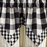 Buffalo Black and White Check Point Valance-Lange General Store