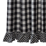 Buffalo Black and White Check Ruffled Shower Curtain-Lange General Store