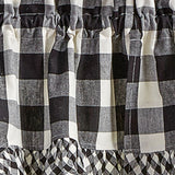 Buffalo Black and White Check Ruffled Swags-Lange General Store