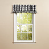 Buffalo Black and White Check Ruffled Valance-Lange General Store