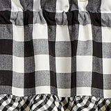 Buffalo Black and White Check Ruffled Valance-Lange General Store