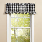 Buffalo Black and White Check Ruffled Valance-Lange General Store