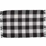 Wicklow Black and White Yarn Check Placemats-Lange General Store