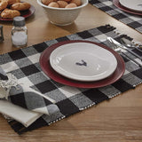 Wicklow Black and White Yarn Check Placemats-Lange General Store