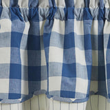 Buffalo Blue Check Layered Valance-Lange General Store