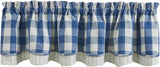 Buffalo Blue Check Layered Valance-Lange General Store