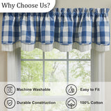 Buffalo Blue Check Layered Valance-Lange General Store