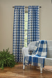 Buffalo Blue Check Panel Curtains-Lange General Store