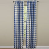 Wicklow Blue Check Panel Curtains-Lange General Store