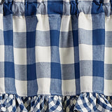 Buffalo Blue Check Ruffled Valance-Lange General Store