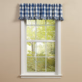 Buffalo Blue Check Ruffled Valance-Lange General Store