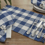 Buffalo Blue Yarn Check Placemats-Lange General Store