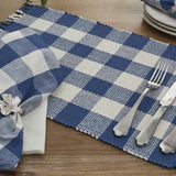 Buffalo Blue Check Yarn Table Runners-Lange General Store