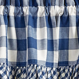 Buffalo Blue and White Check Ruffled Swags-Lange General Store