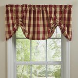 Wicklow Garnet Red Buffalo Check Farmhouse Valance-Lange General Store