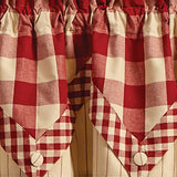 Buffalo Garnet Check Point Valance-Lange General Store