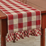 Buffalo Garnet Check Ruffled Table Runner-Lange General Store