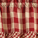 Buffalo Garnet Check Ruffled Valance-Lange General Store