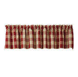 Wicklow Garnet Red Buffalo Check Valance-Lange General Store