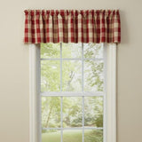 Wicklow Garnet Red Buffalo Check Valance-Lange General Store