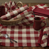 Buffalo Garnet Check Yarn Placemats-Lange General Store