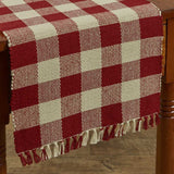 Buffalo Garnet Check Yarn Table Runners-Lange General Store