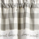 Buffalo Grey Check Home Sweet Valance-Lange General Store