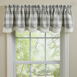 Wicklow Grey Buffalo Check Layered Valance-Lange General Store