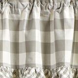 Buffalo Grey Check Ruffled Valance-Lange General Store