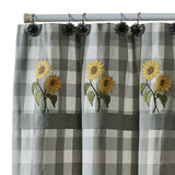 Buffalo Grey Check Sunflower Shower Curtain-Lange General Store