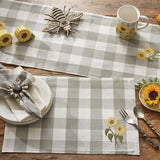 Buffalo Grey Check Sunflower Table Runner-Lange General Store