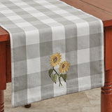 Buffalo Grey Check Sunflower Table Runner-Lange General Store