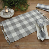 Buffalo Grey Check Yarn Placemats-Lange General Store