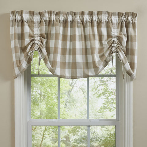 Wicklow Natural Buffalo Check Farmhouse Valance-Lange General Store