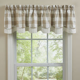 Wicklow Natural Buffalo Check Layered Valance-Lange General Store