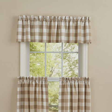 Wicklow Natural Buffalo Check Valance-Lange General Store