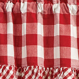 Buffalo Red and White Check Ruffled Valance-Lange General Store