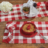 Buffalo Red and White Check Yarn Placemats-Lange General Store