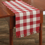 Buffalo Red and White Check Yarn Table Runners - Lange General Store