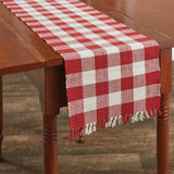 Buffalo Red and White Check Yarn Table Runners-Lange General Store
