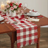 Buffalo Red and White Check Yarn Table Runners - Lange General Store