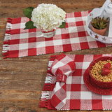 Buffalo Red and White Check Yarn Table Runners-Lange General Store