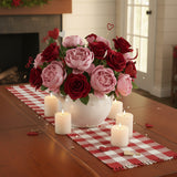 Buffalo Red and White Check Yarn Table Runners-Lange General Store