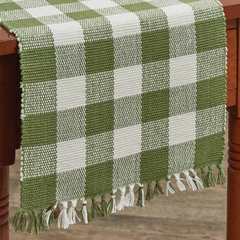 Wicklow Sage Check Yarn Table Runners-Lange General Store